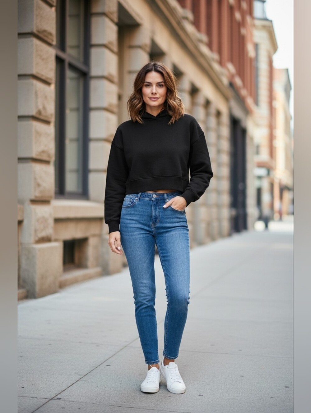 FP Movement by Free People Black Cropped Hoodie